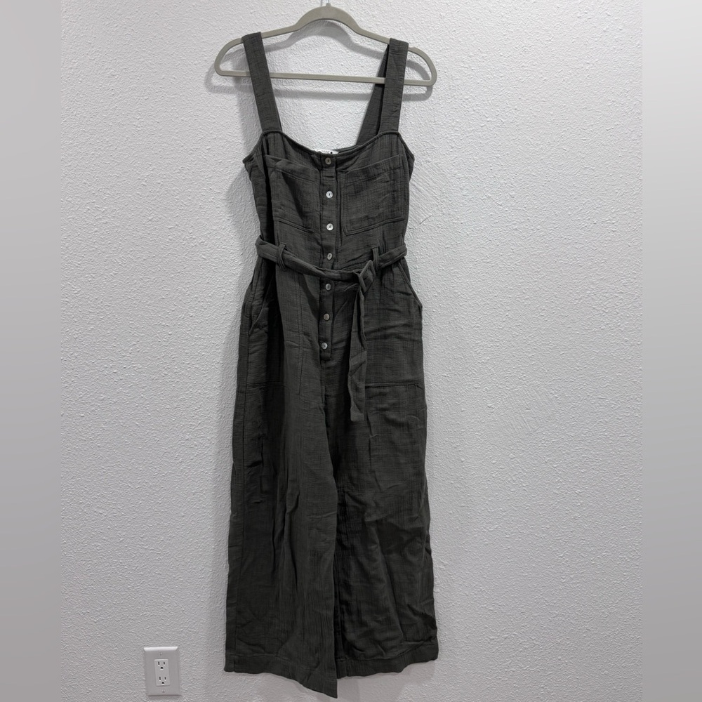 Zara Button-Down Jumpsuit - Forest Green